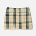 Beige Checked Cotton Mini Skirt, photo 1
