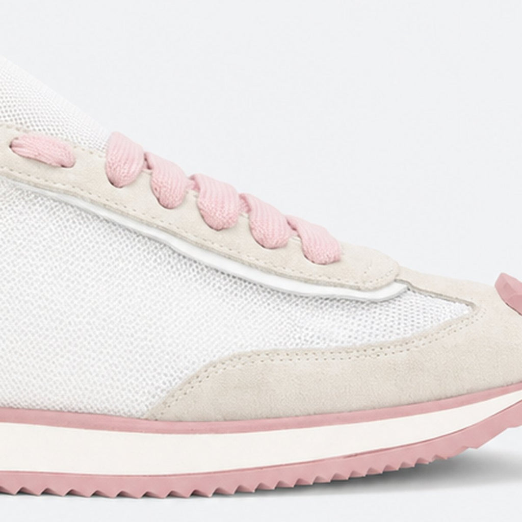 White and Pink Suede Panel Sneakers, photo 3