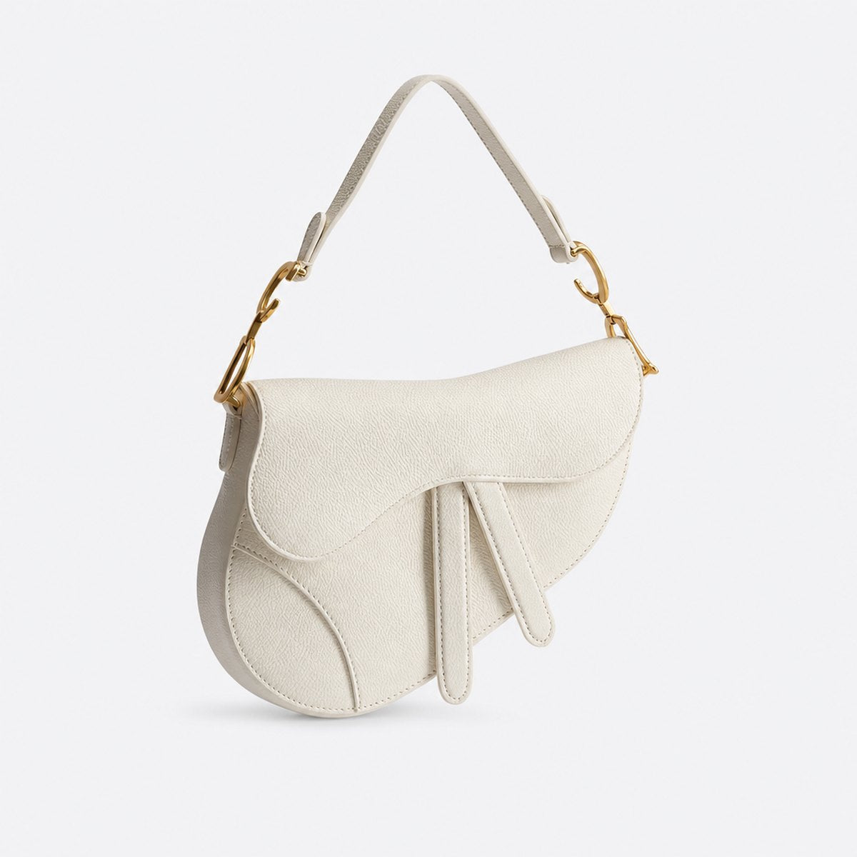 Small Ivory Grained Calfskin Top-Handle Bag, photo 1
