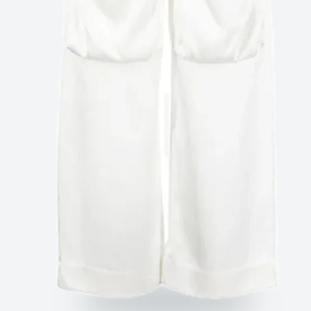 Ivory Satin-Finish Wide-Leg Cargo Trousers, photo 3