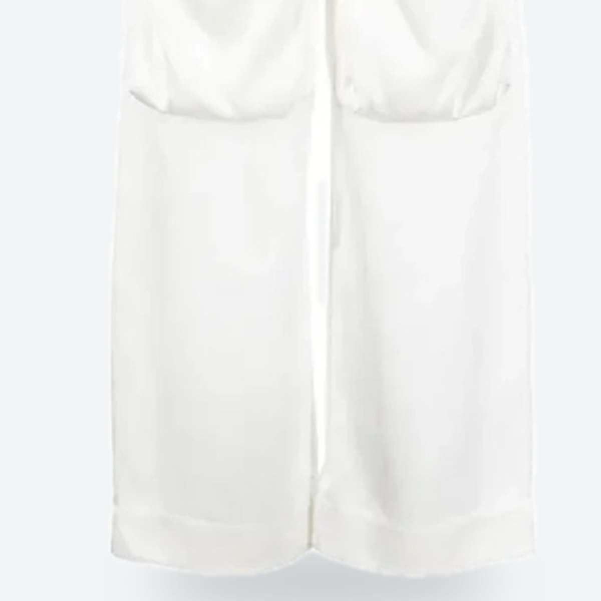 Ivory Satin-Finish Wide-Leg Cargo Trousers, photo 3