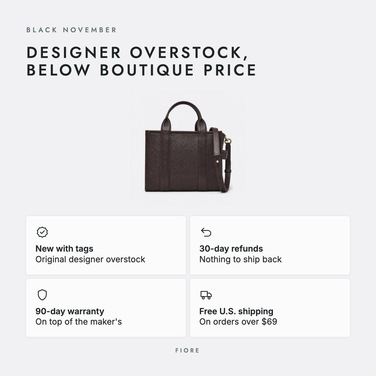 Small Brown Grained Leather Tote Bag, photo 5