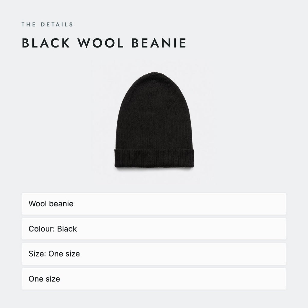 Black Wool Beanie, photo 4