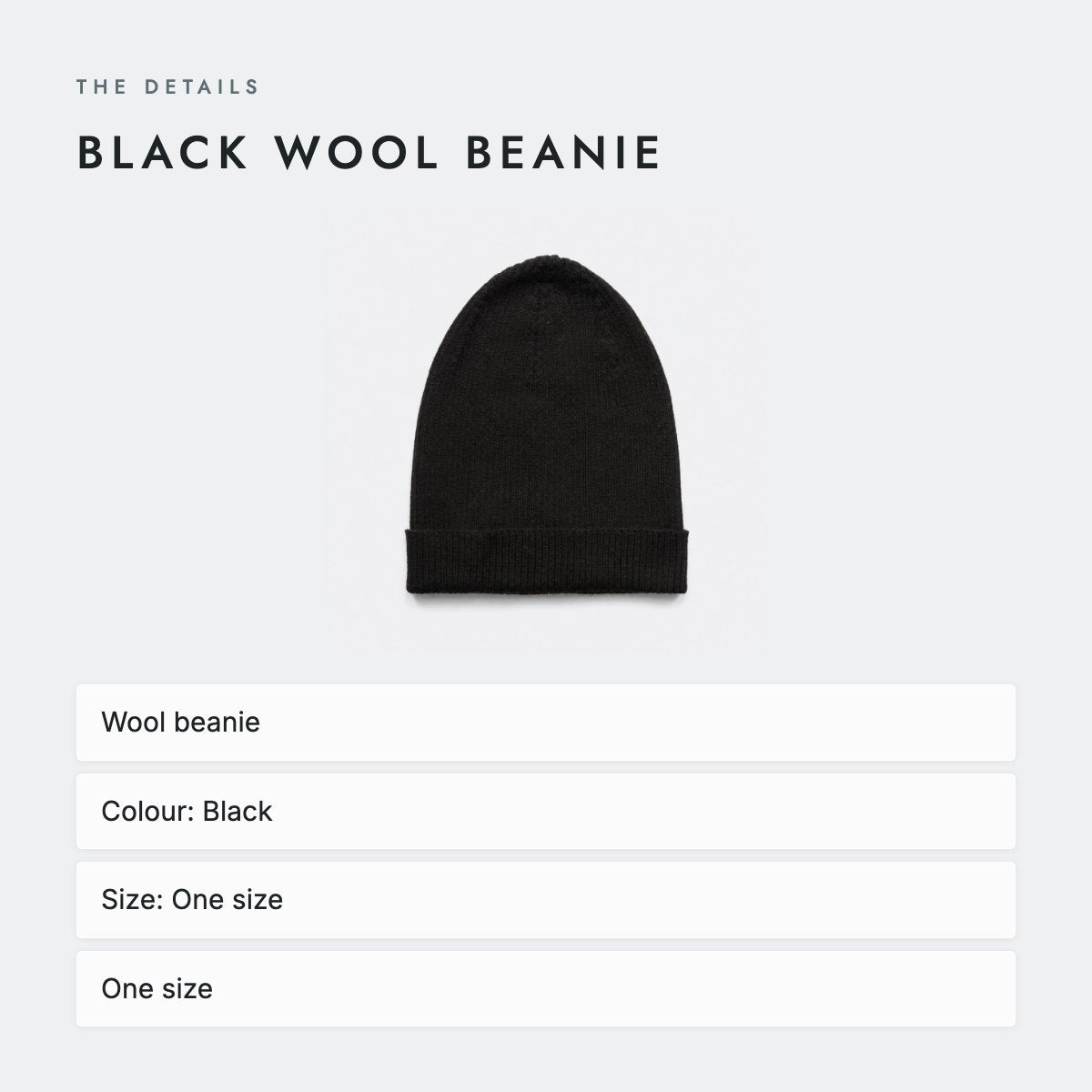 Black Wool Beanie, photo 4