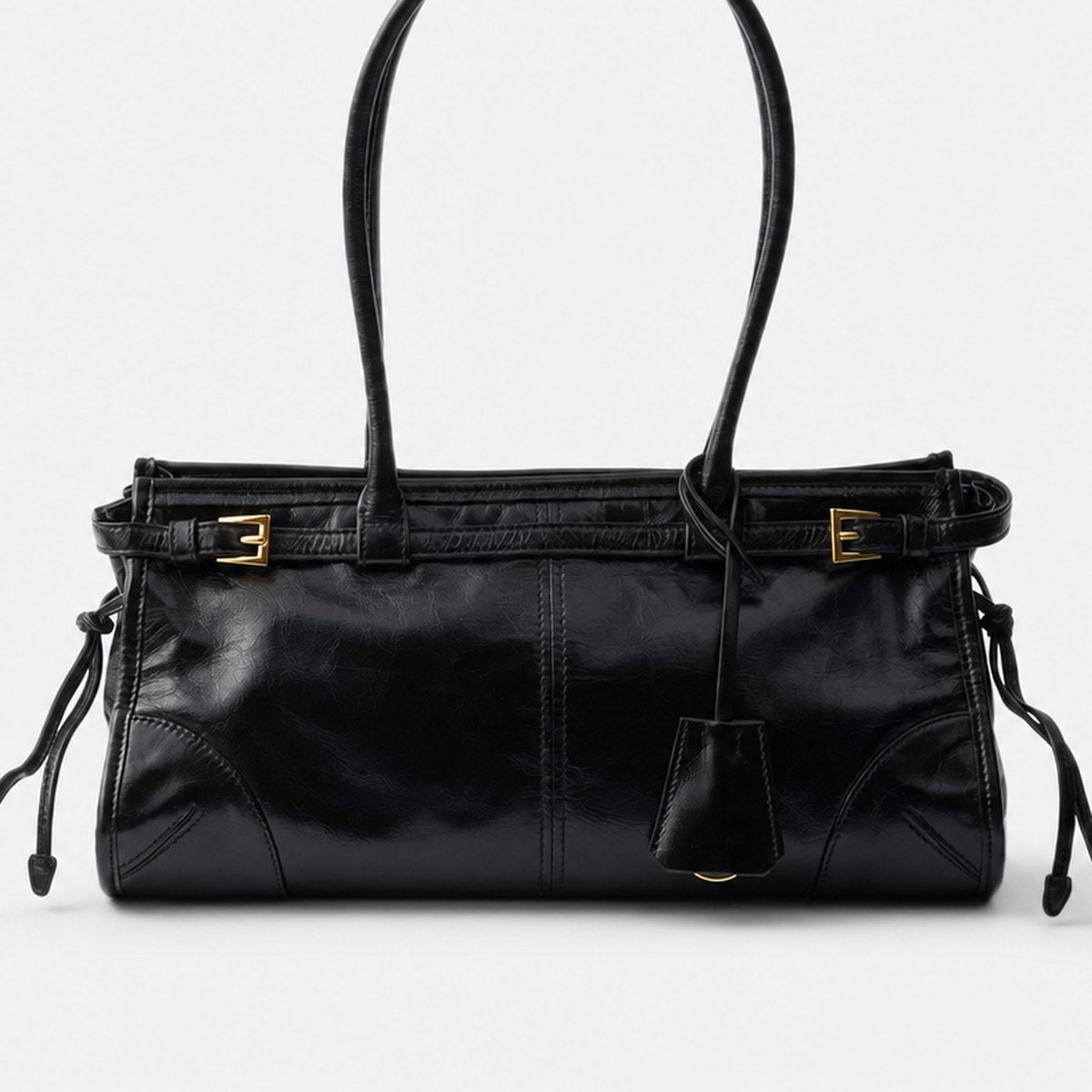 Black Leather Top-Handle Bag, photo 3