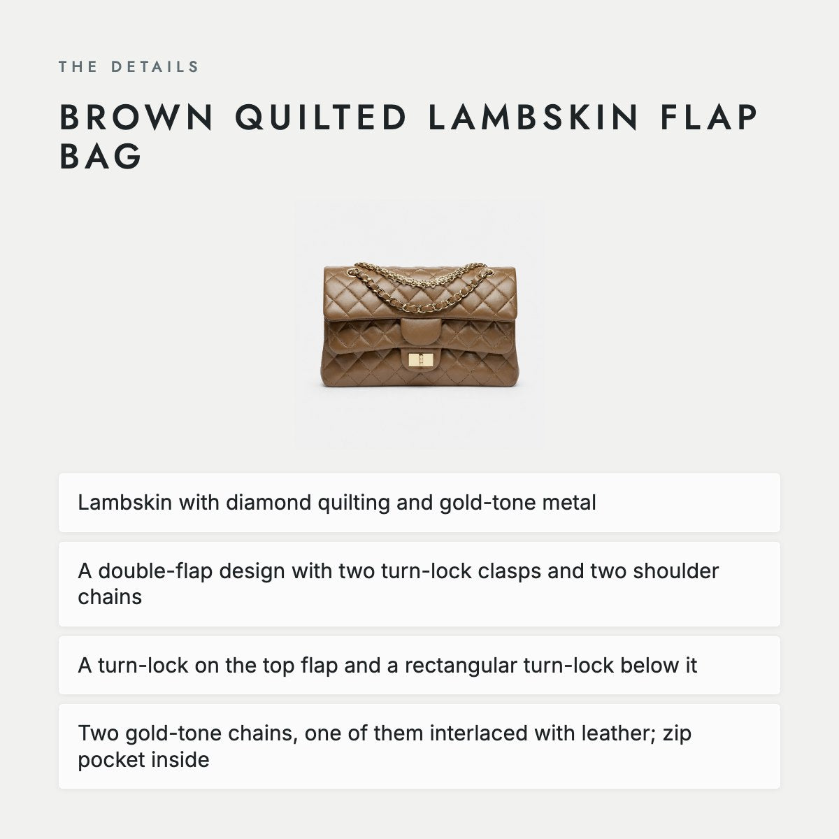 Brown Quilted Lambskin Flap Bag, photo 4