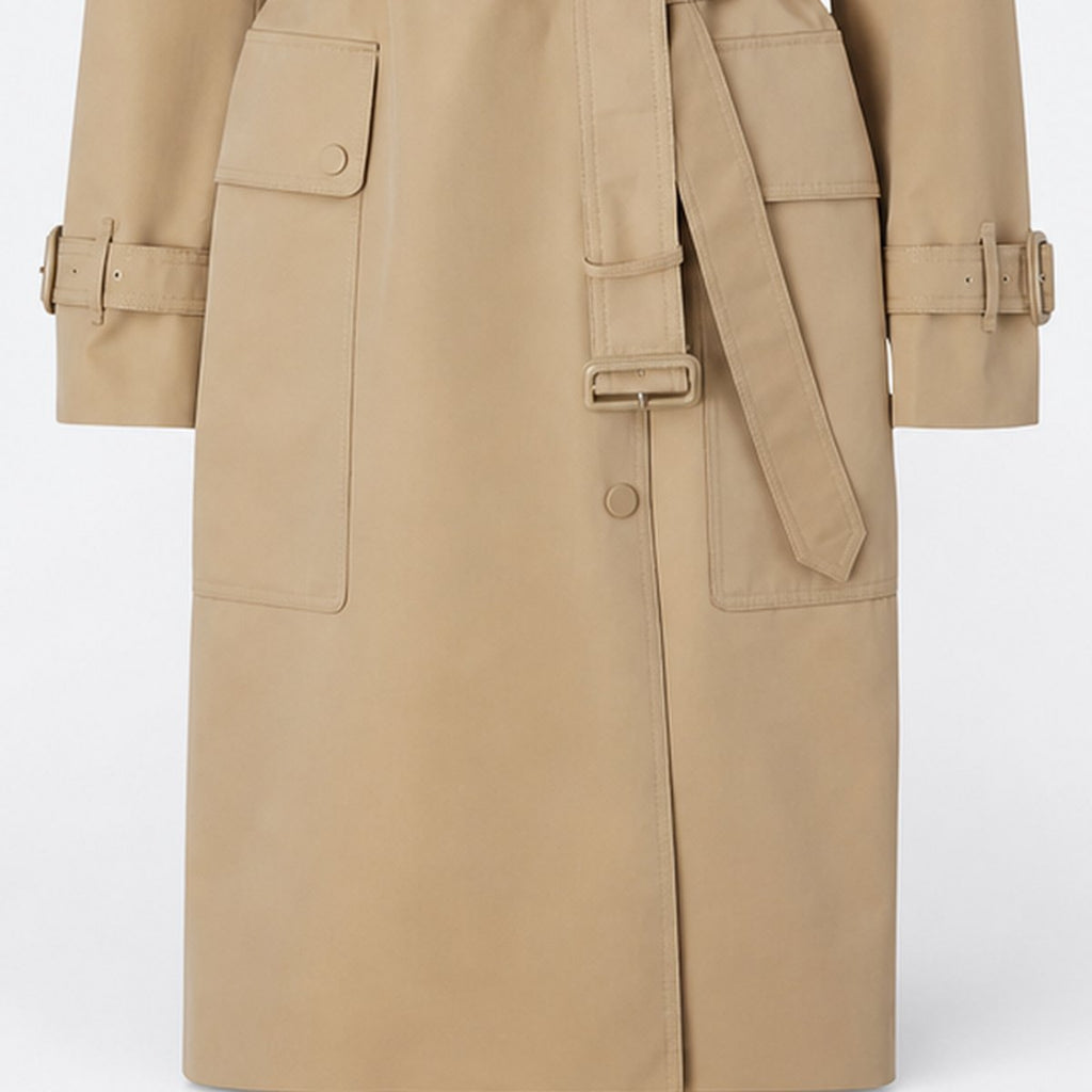 Beige Cotton Double-Breasted Trench Coat, photo 3