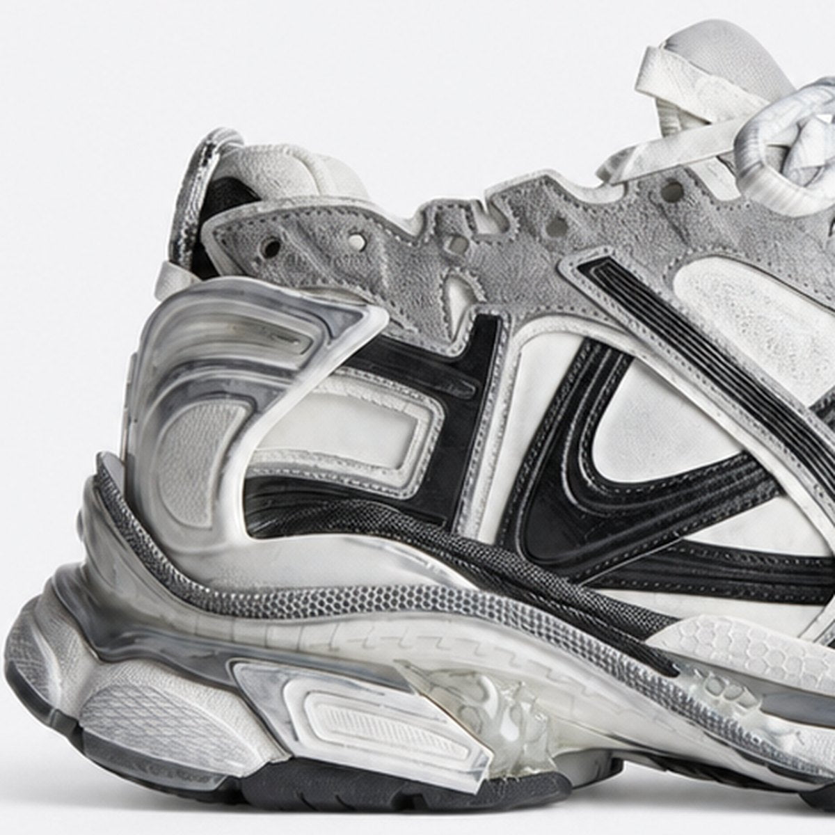 Grey, White and Black Layered Sneakers, photo 2