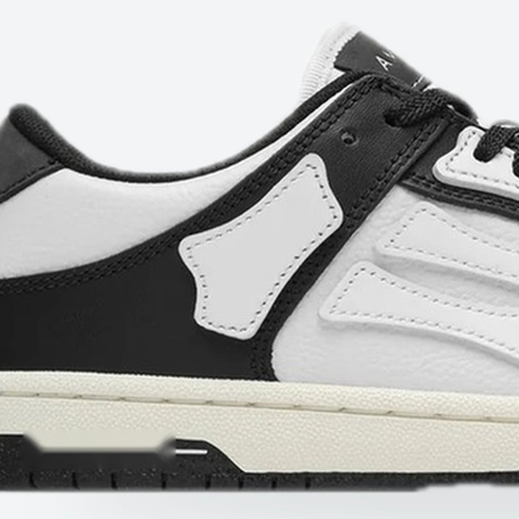 Black and White Leather Low-Top Sneakers, photo 2