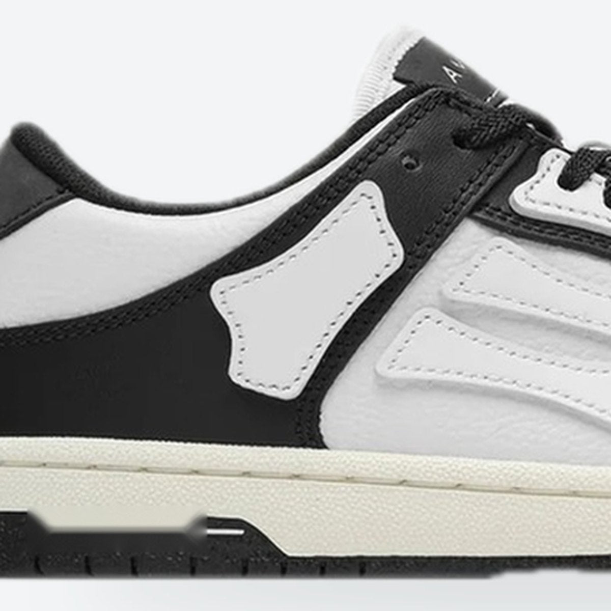 Black and White Leather Low-Top Sneakers, photo 2