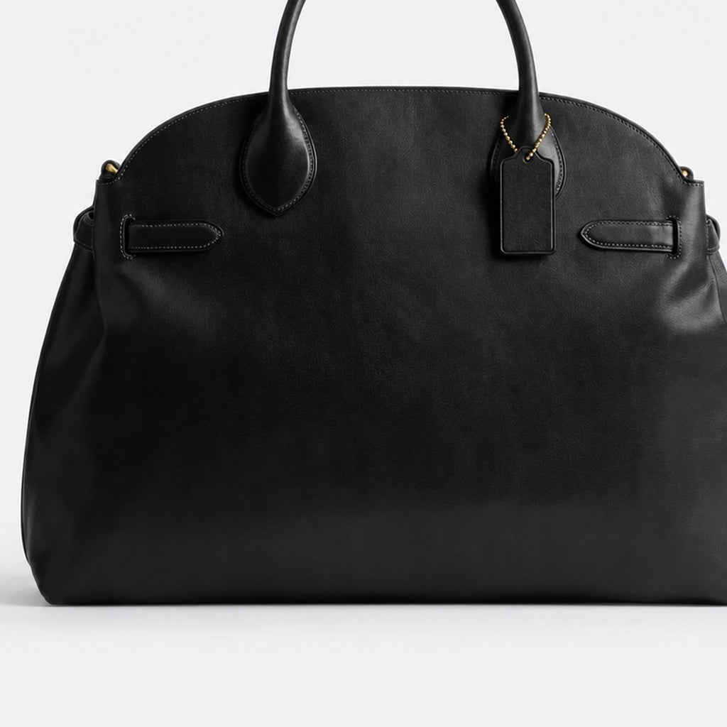 Black Grain Leather Carryall Bag, photo 3