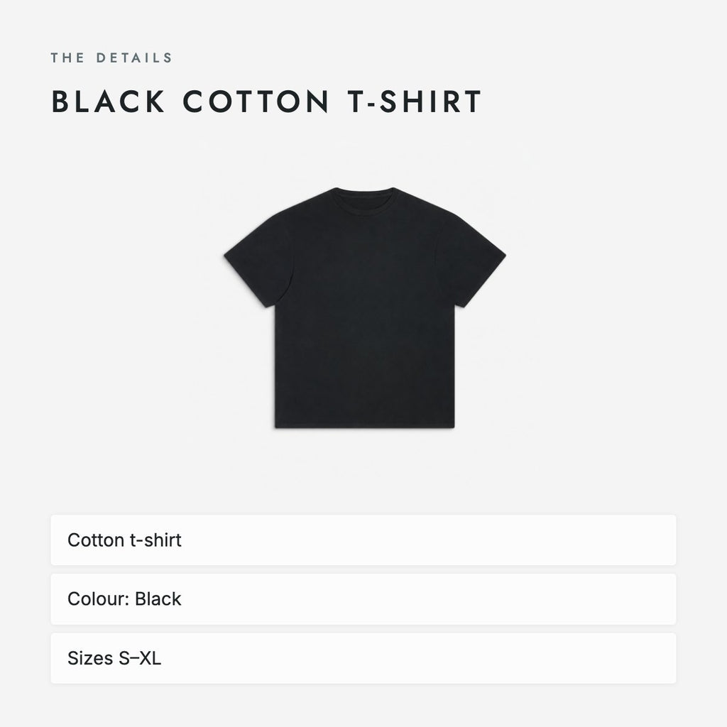 Black Cotton T-Shirt, photo 4