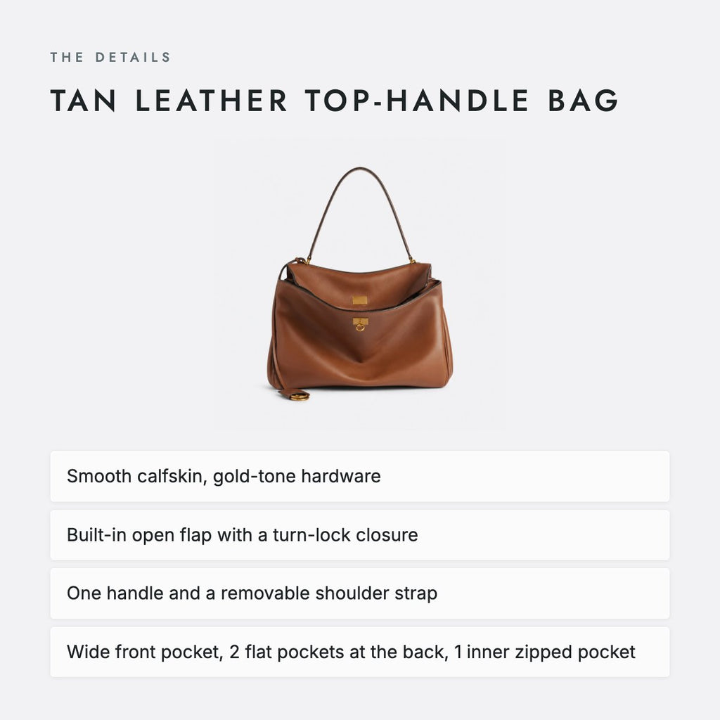 Tan Leather Top-Handle Bag, photo 4