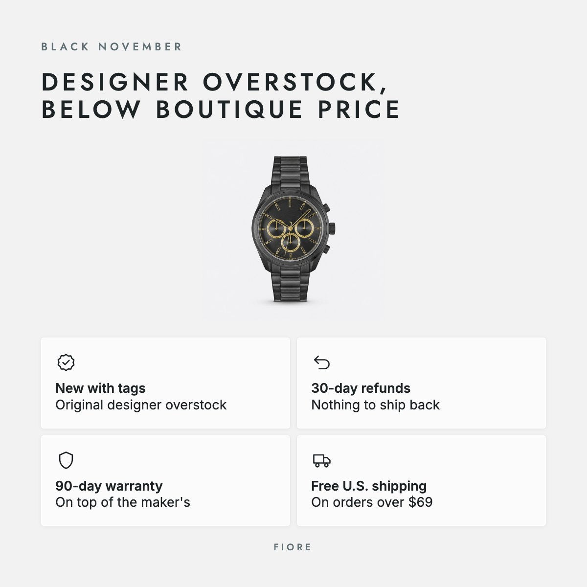 Black 42mm Chronograph Watch, photo 5