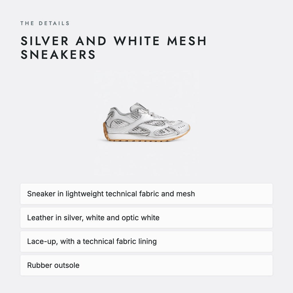 Silver and White Mesh Sneakers, photo 4