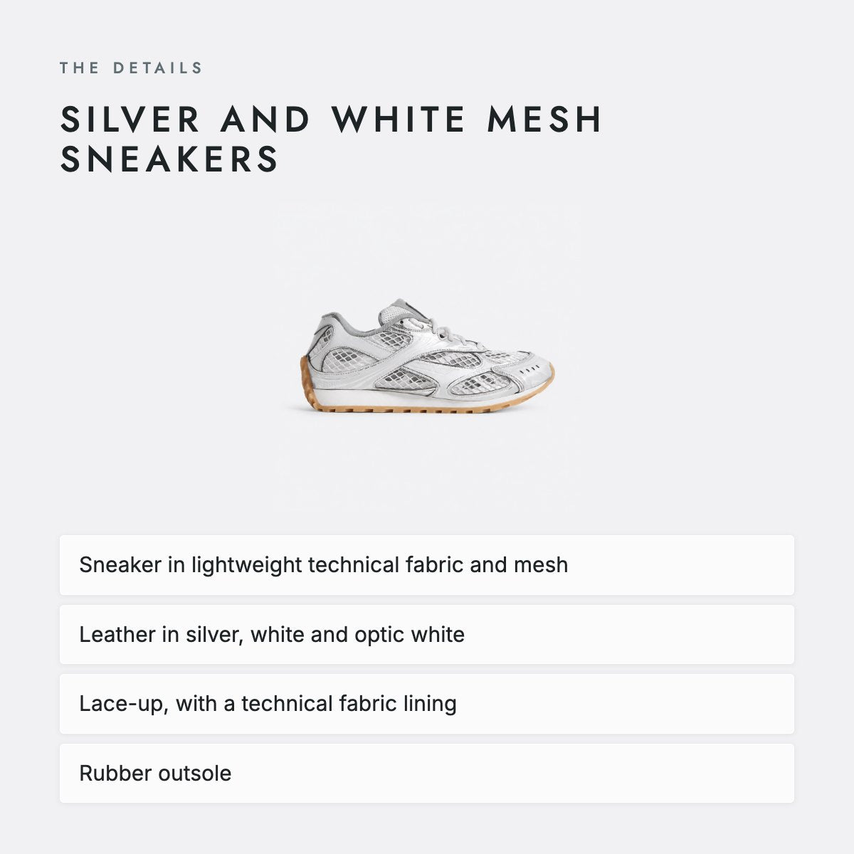 Silver and White Mesh Sneakers, photo 4