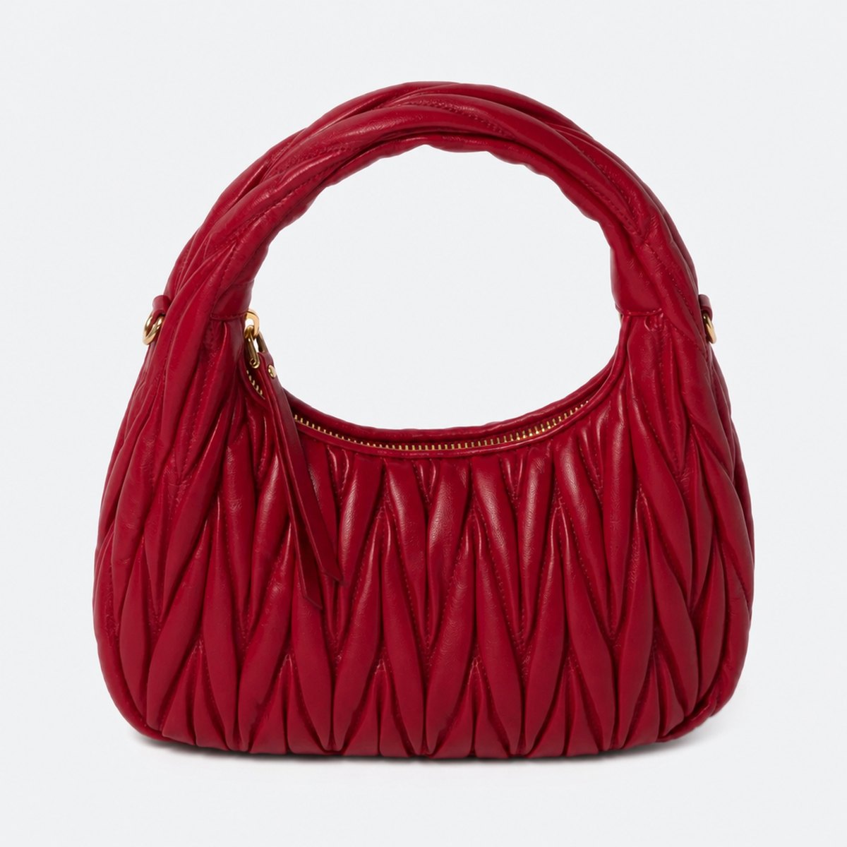 Red Quilted Leather Hobo Bag, photo 1