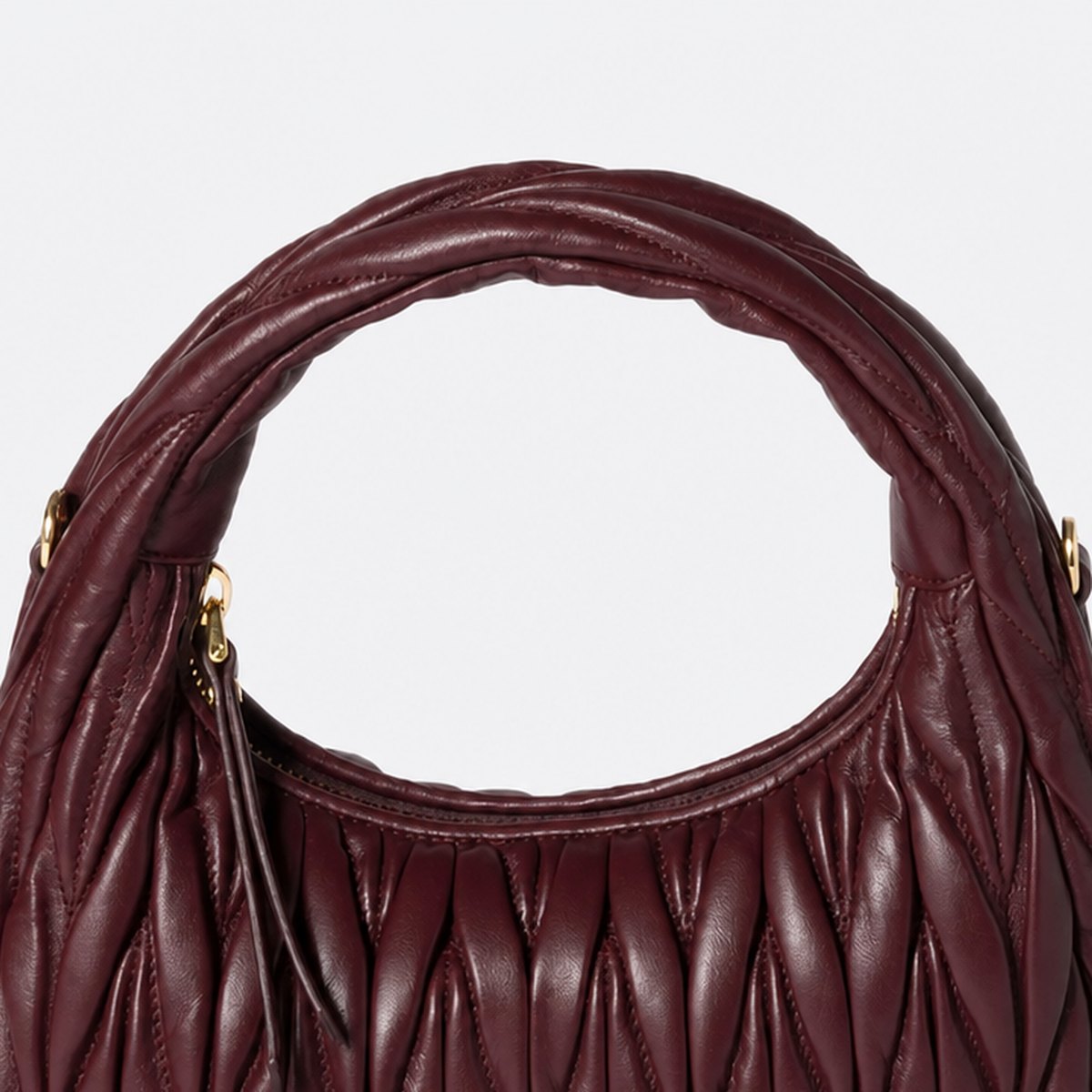 Burgundy Quilted Leather Hobo Bag, photo 2