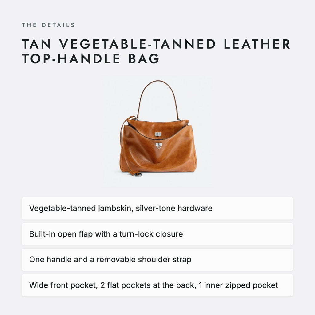 Tan Vegetable-Tanned Leather Top-Handle Bag, photo 4