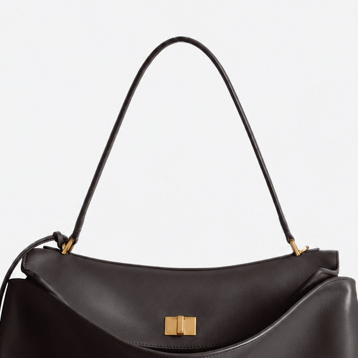 Dark Brown Leather Top-Handle Bag, photo 2