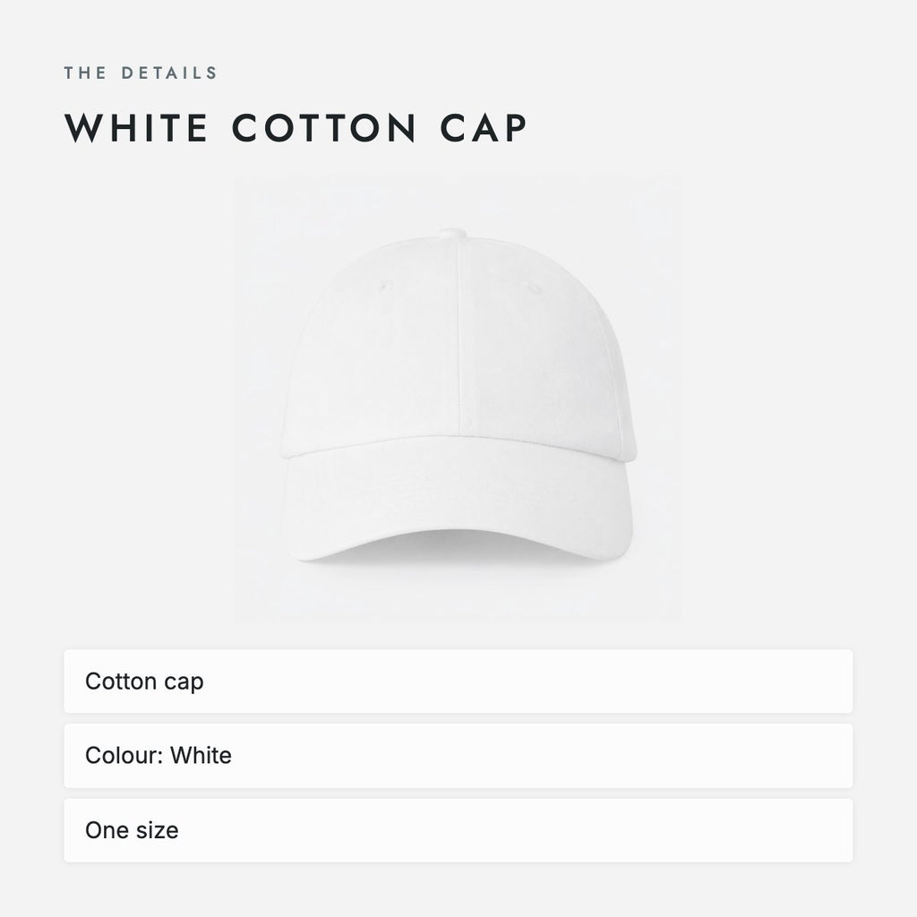 White Cotton Cap, photo 4