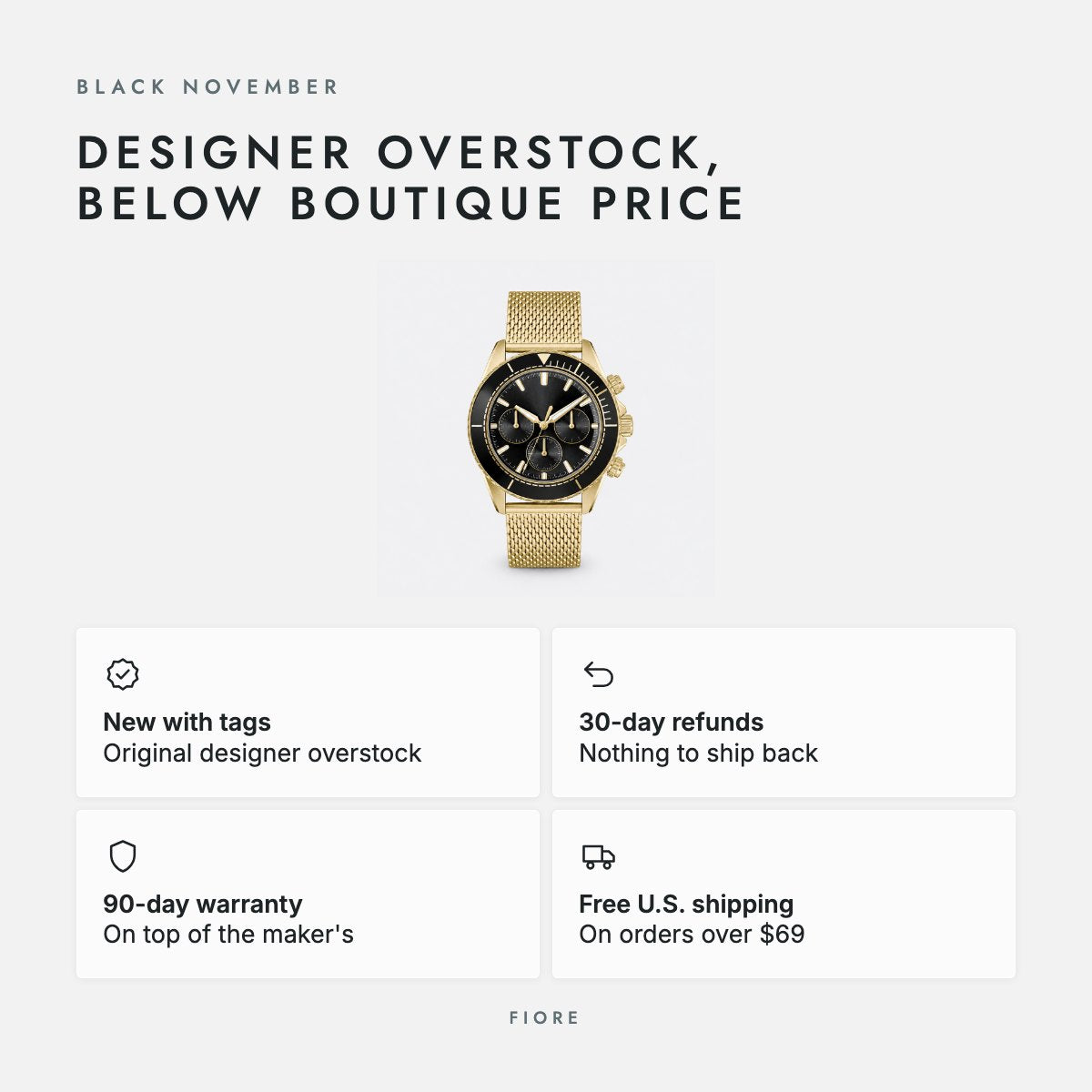 Gold-tone 44mm Chronograph Watch, photo 5
