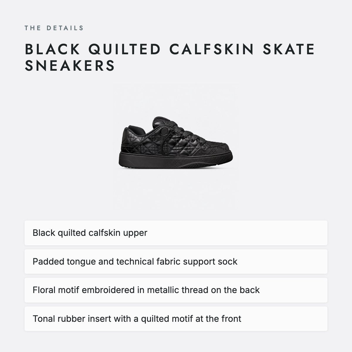 Black Quilted Calfskin Skate Sneakers, photo 4