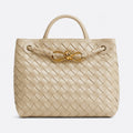 Ecru Woven Leather Top-Handle Bag, photo 1