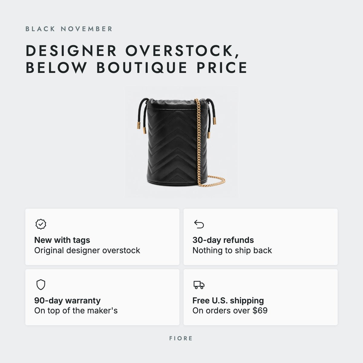 Mini Black Quilted Leather Bucket Bag with Chain Strap, photo 5