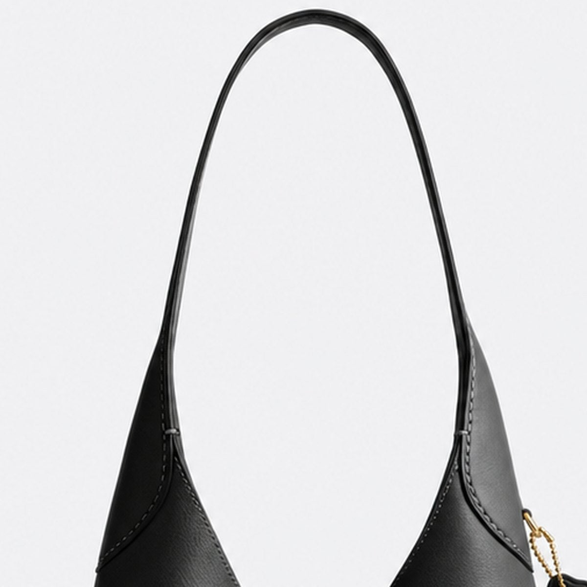 Black Grain Leather Hobo Shoulder Bag, photo 2