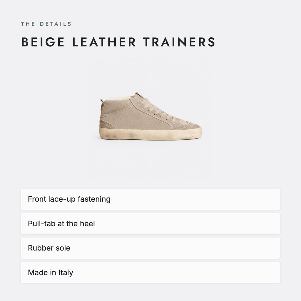 Beige Leather Trainers, photo 4