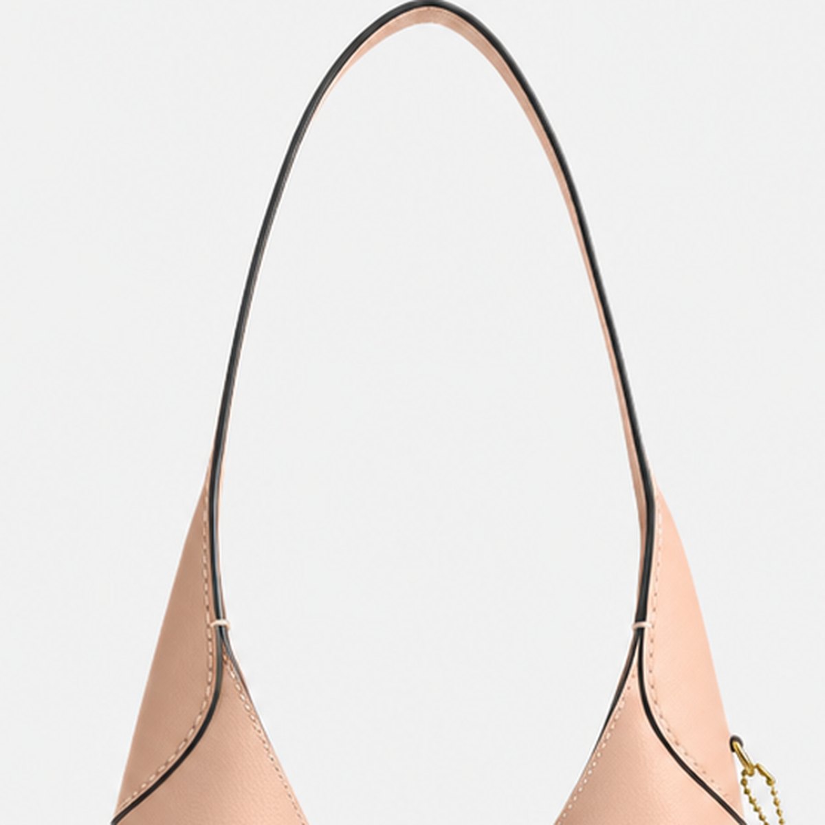 Cream Grain Leather Hobo Shoulder Bag, photo 2