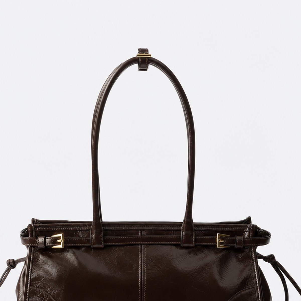 Dark Brown Leather Top-Handle Bag, photo 2