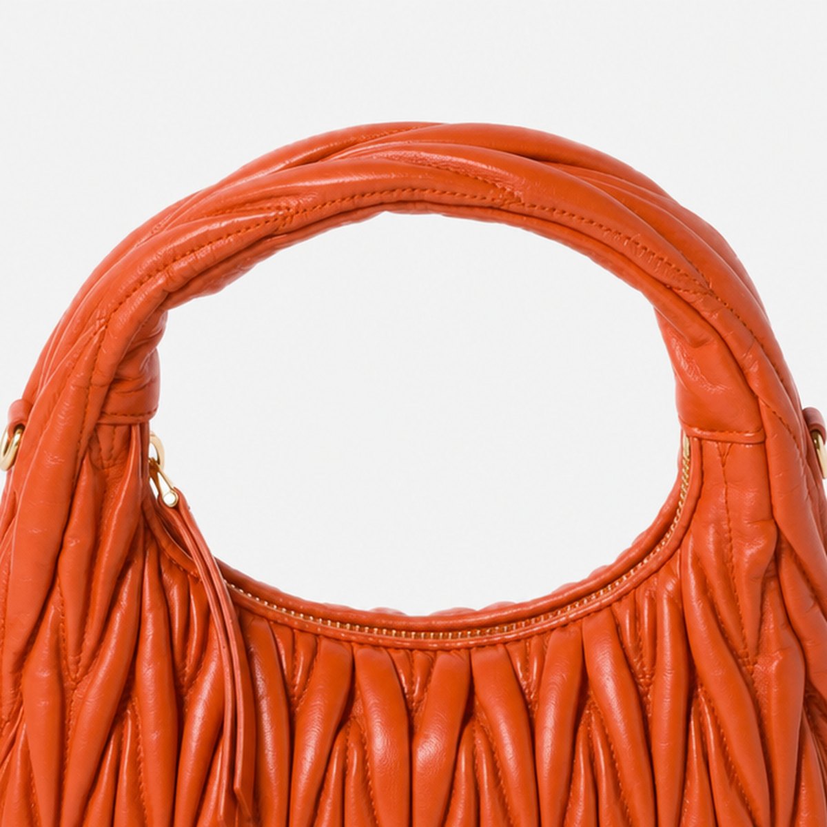 Orange Quilted Leather Hobo Bag, photo 2