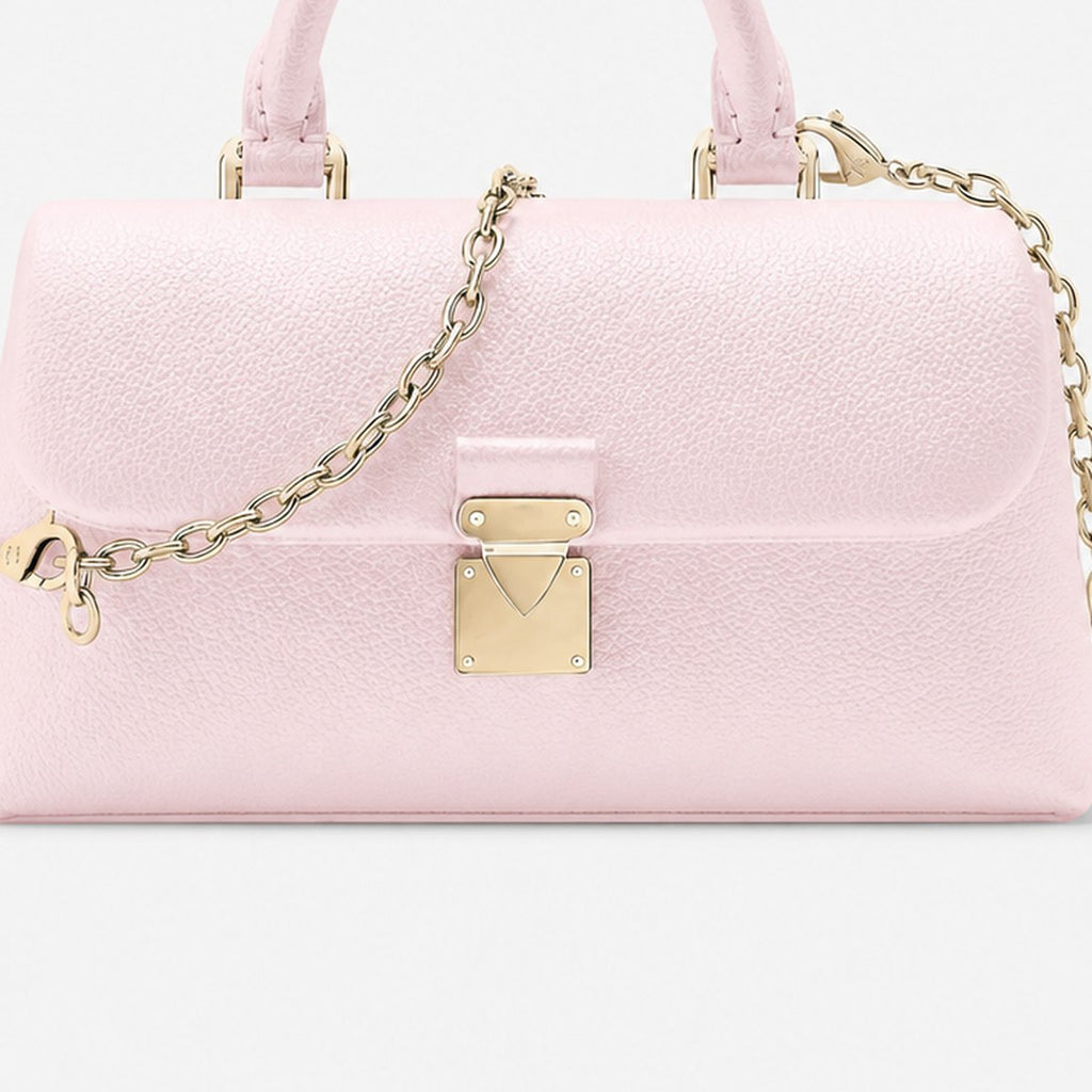 Pale Pink Embossed Leather Mini Top-Handle Bag, photo 3