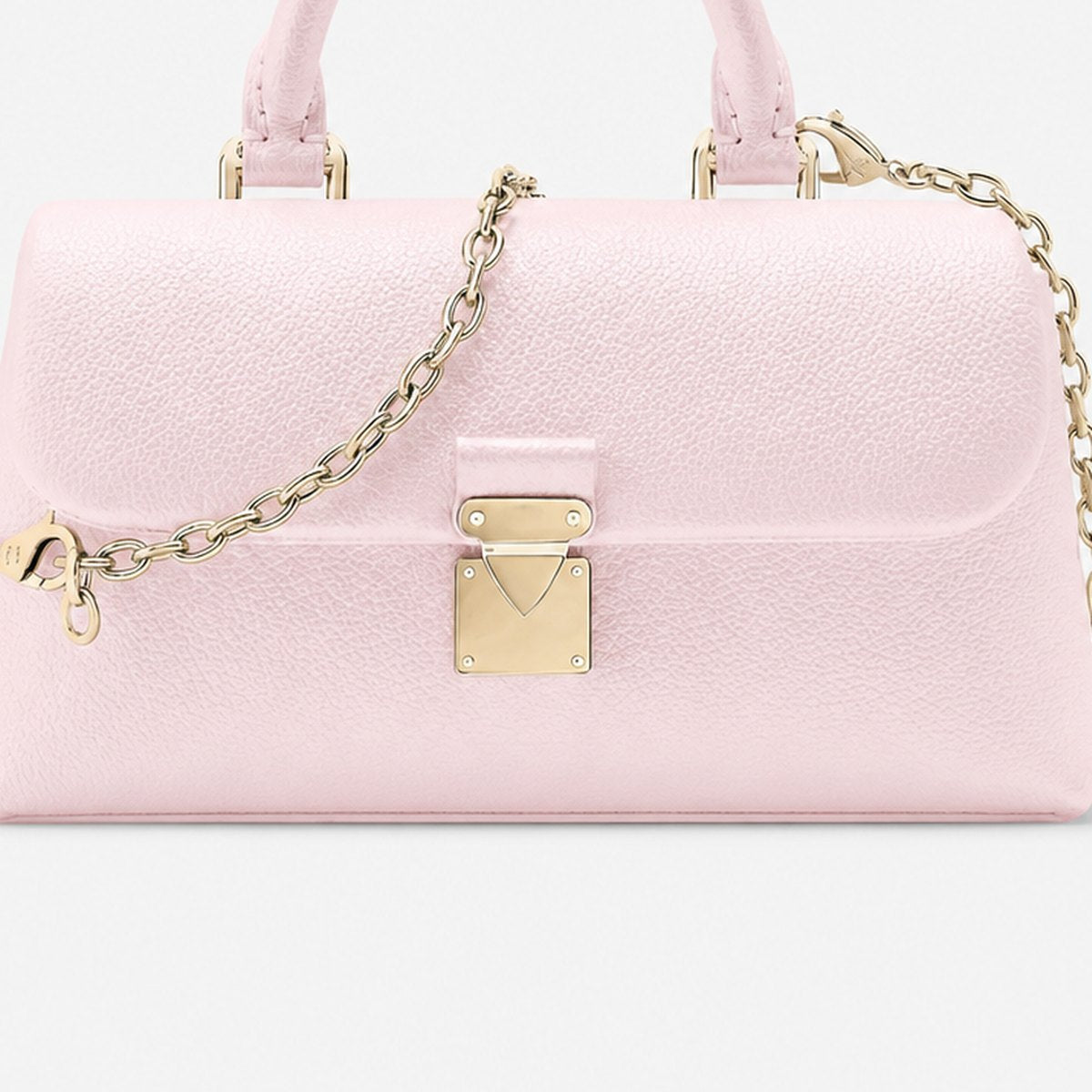 Pale Pink Embossed Leather Mini Top-Handle Bag, photo 3