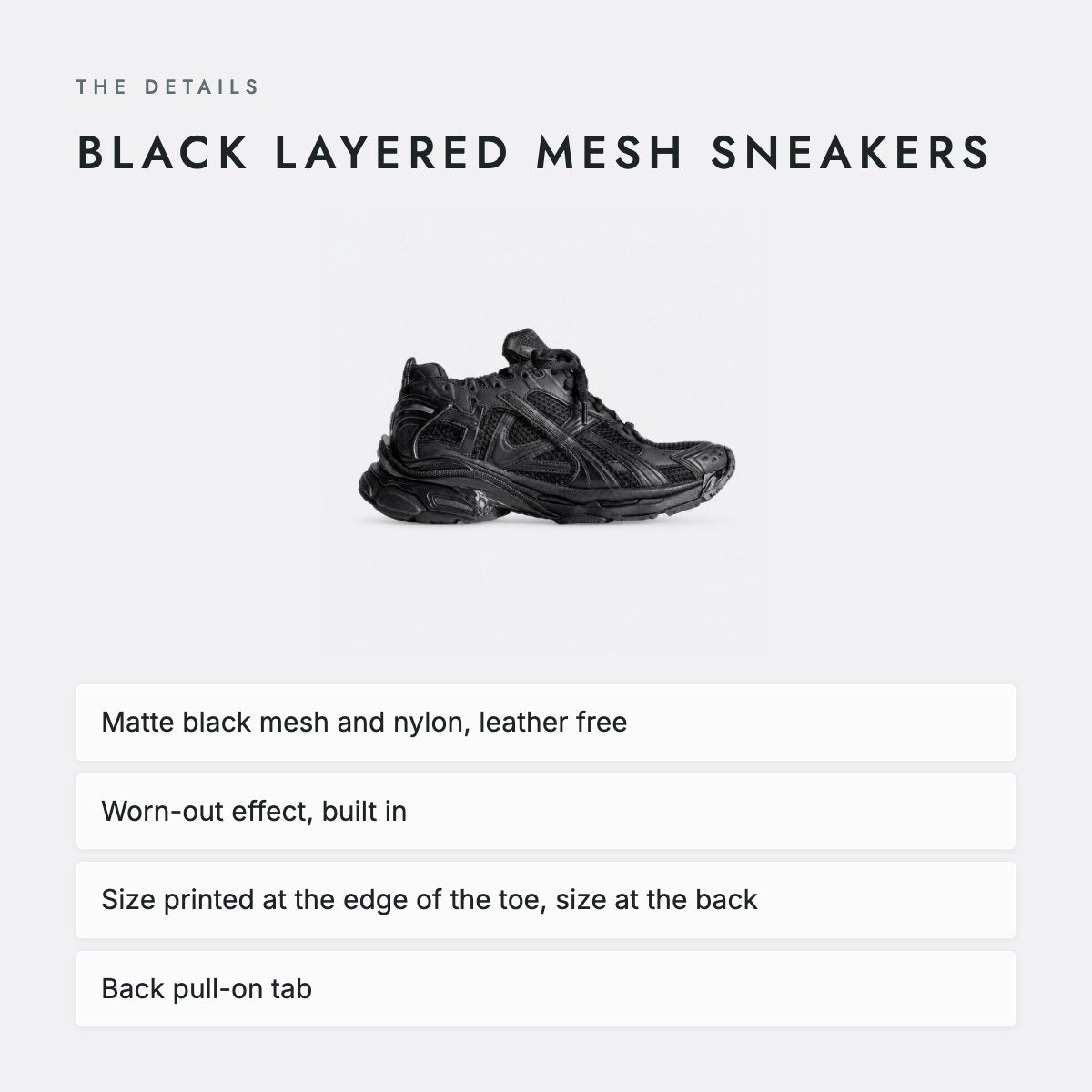 Black Layered Mesh Sneakers, photo 4