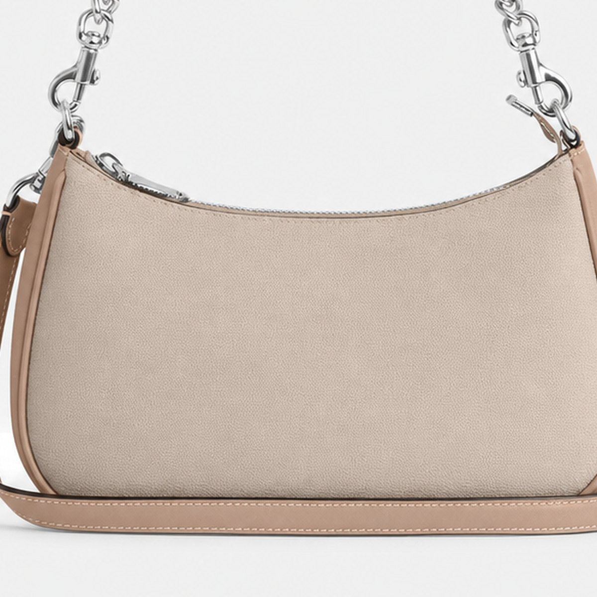 Sand and Taupe Coated Canvas Shoulder Bag, photo 3