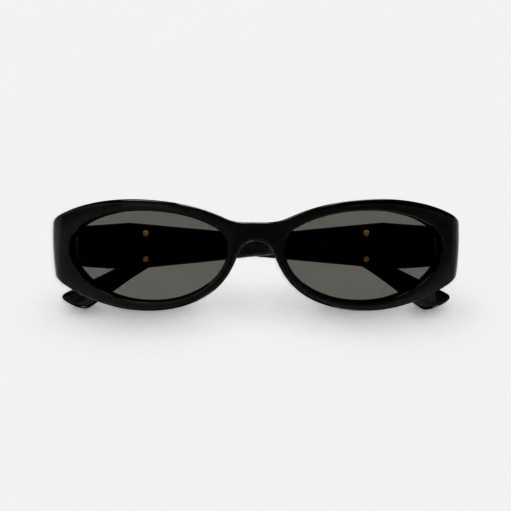 Black Oval-Frame Sunglasses with Grey Lenses, photo 1