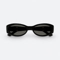 Black Oval-Frame Sunglasses with Grey Lenses, photo 1