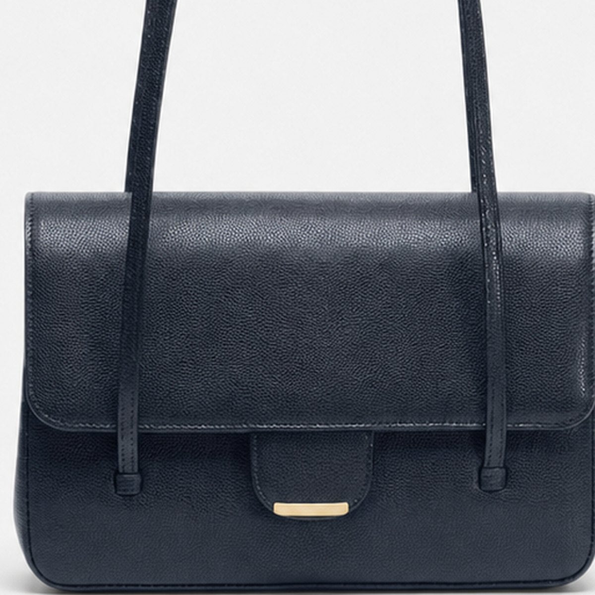 Dark Blue Grained Calfskin Flap Bag, photo 3
