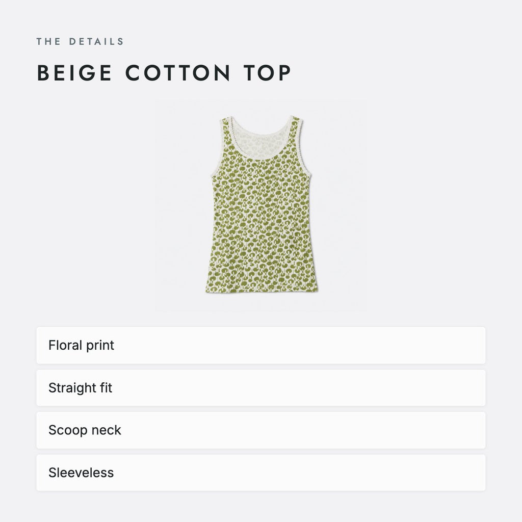 Beige Cotton Top, photo 4