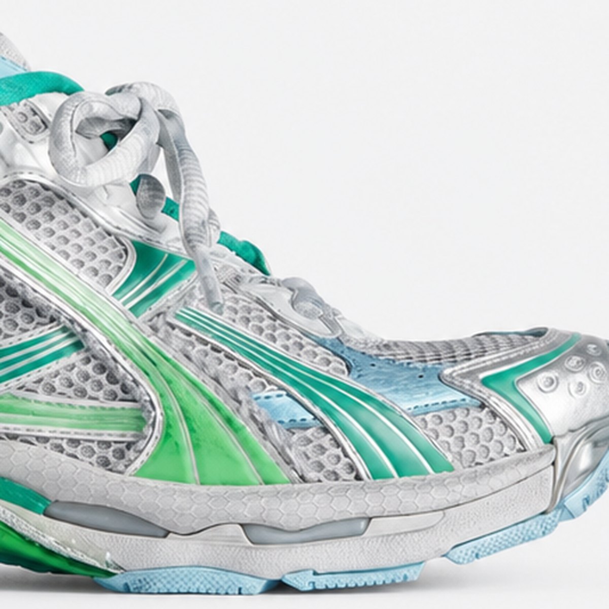 Grey, Green and Blue Layered Sneakers, photo 3