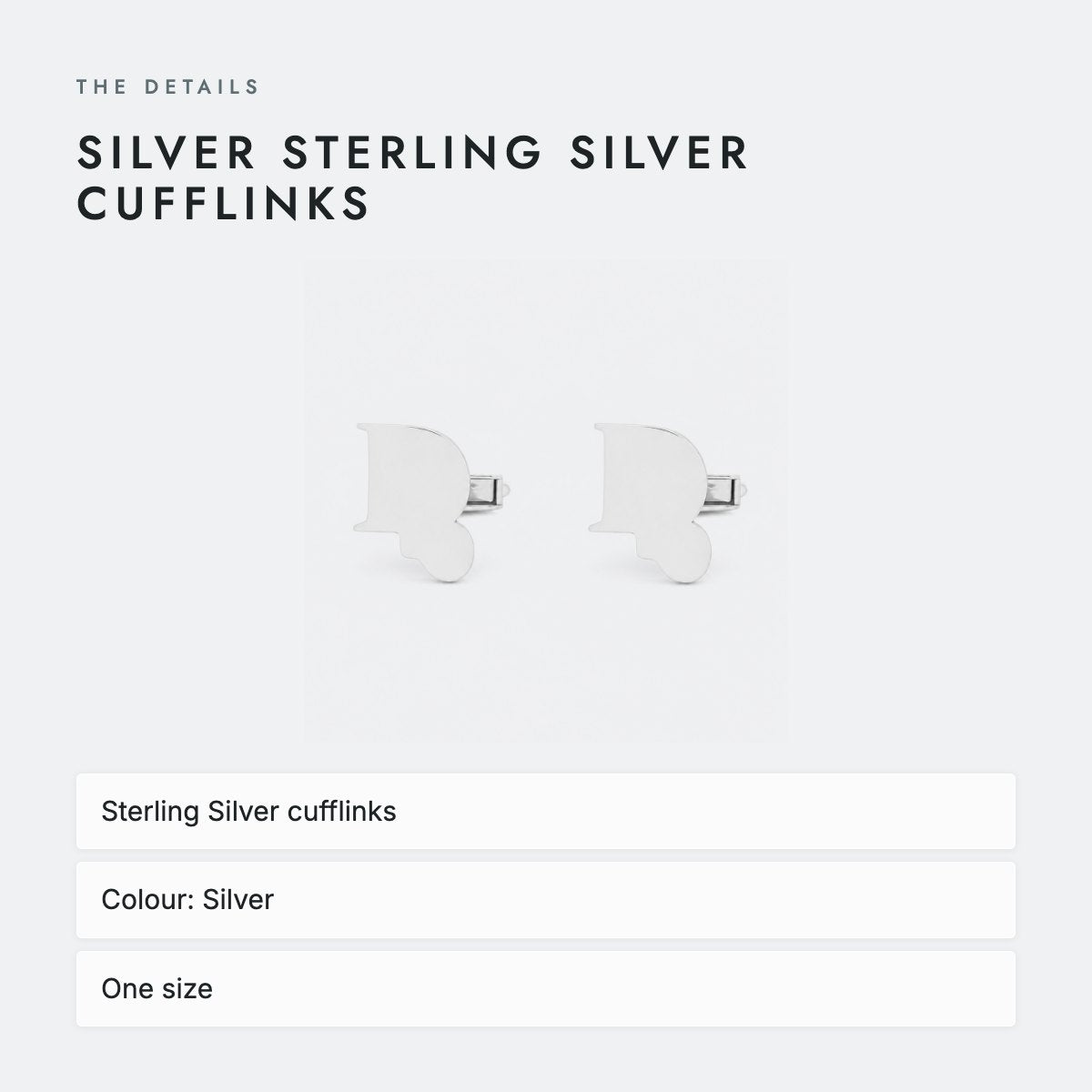 Silver Sterling Silver Cufflinks, photo 4