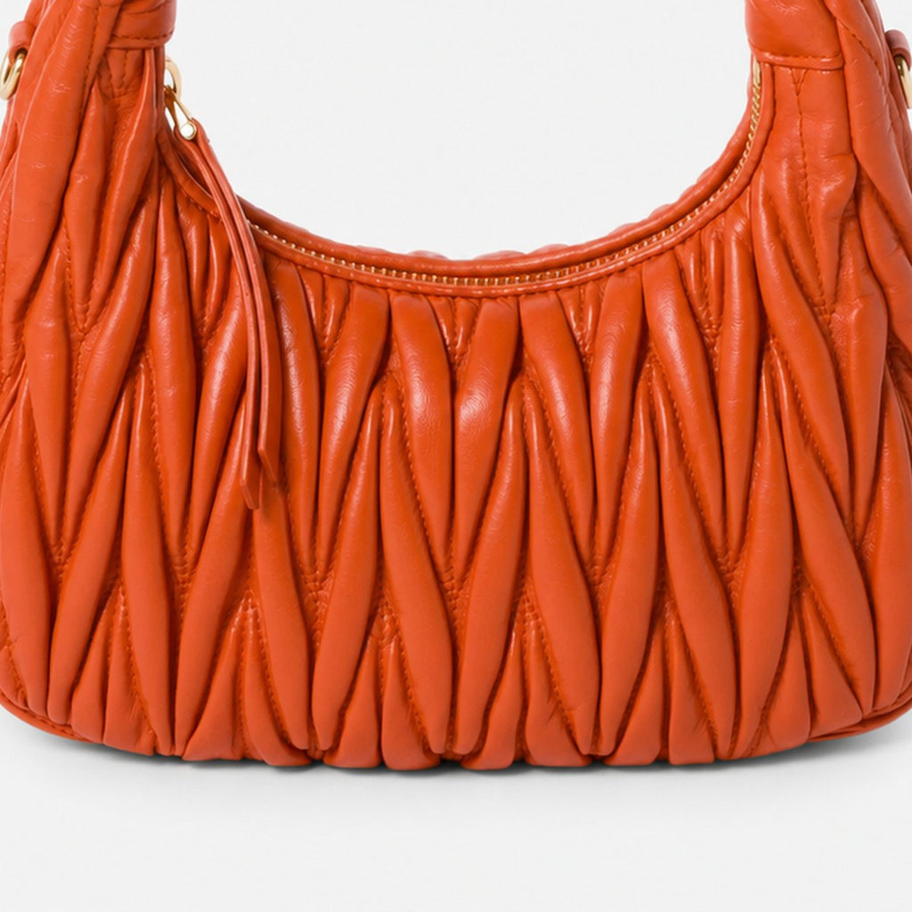 Orange Quilted Leather Hobo Bag, photo 3