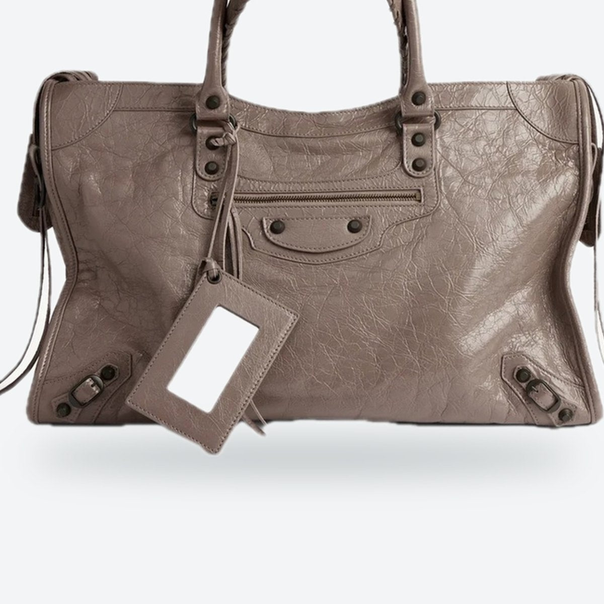 Large Walnut Lambskin Tote, photo 3
