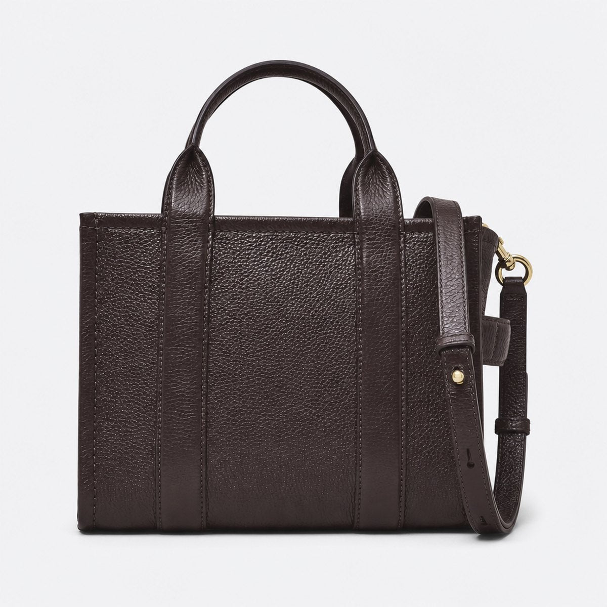 Small Brown Grained Leather Tote Bag, photo 1