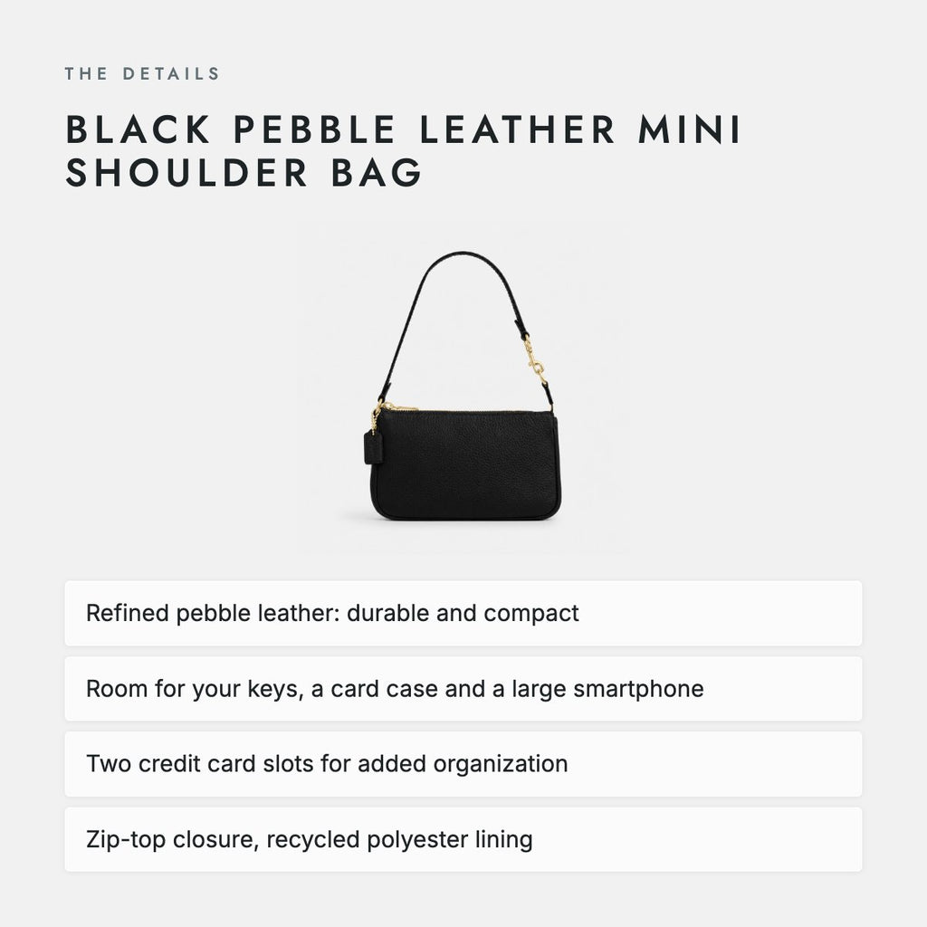 Black Pebble Leather Mini Shoulder Bag, photo 4