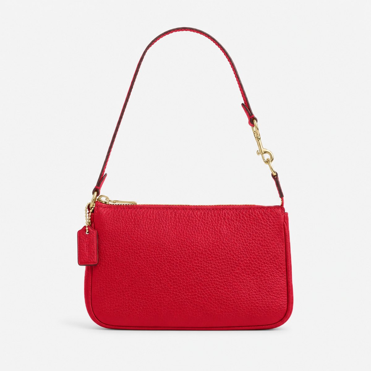 Carnation Red Pebble Leather Mini Shoulder Bag, photo 1