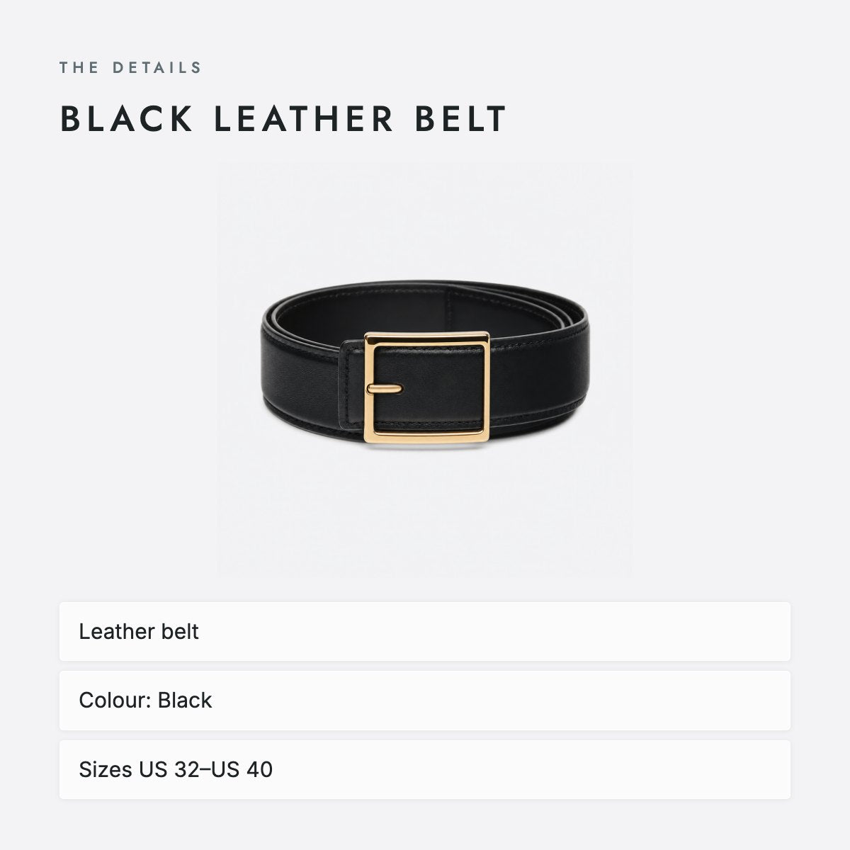 Black Leather Belt, photo 4